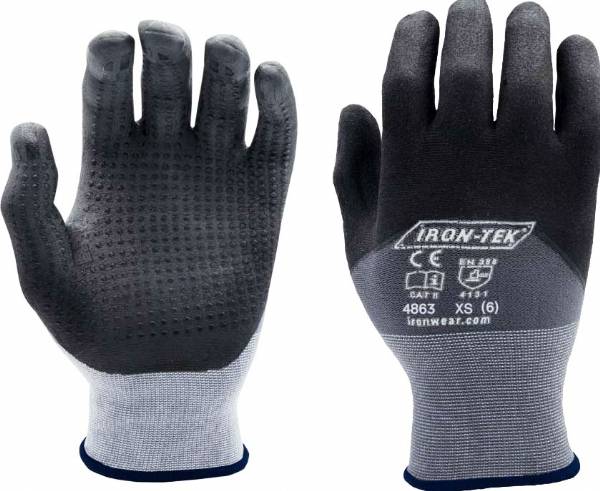 3/4 NITRILE DIPPED GLOVES W/DOTS (12 PARIS)